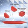 imageSuperio Toboggan Snow Sled for Kids and Adults Heavy Duty Plastic Slider with Handles and Hole for Pull Ropes Kid and Adult Winter FunRed