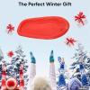 imageSuperio Toboggan Snow Sled for Kids and Adults Heavy Duty Plastic Slider with Handles and Hole for Pull Ropes Kid and Adult Winter FunRed