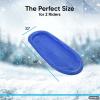 imageSuperio Toboggan Snow Sleds for Kids and Adults 2 Pack Heavy Duty Plastic Sliders with Handles and Hole for Pull Ropes Kid and Adult Winter FunBlue 48