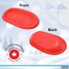 imageSuperio Toboggan Snow Sleds for Kids and Adults 2 Pack Heavy Duty Plastic Sliders with Handles and Hole for Pull Ropes Kid and Adult Winter FunRed 36
