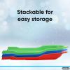 imageSuperio Toboggan Snow Sleds for Kids and Adults Pack of 3 46quot Heavy Duty Plastic Open Back Sliders with Handles and Holes for Pull Ropes Ropes Excluded Kid and Adult Winter FunRed  Blue  Green