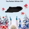 imageSuperio Toboggan Snow Sleds for Kids and Adults Pack of 3 46quot Heavy Duty Plastic Open Back Sliders with Handles and Holes for Pull Ropes Ropes Excluded Kid and Adult Winter FunBlack