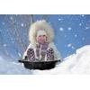 imageSuperio Toboggan Snow Sleds for Kids and Adults Pack of 3 46quot Heavy Duty Plastic Open Back Sliders with Handles and Holes for Pull Ropes Ropes Excluded Kid and Adult Winter FunBlack