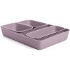 imageSuperio Decorative Plastic Desk Drawer Organizer Tray White Set of 4 Open Home Storage Bins Organizer Baskets for Organizing Closet Shelves Drawer Shelf GreyLilac