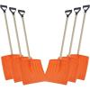 imageSuperio Kids Snow Shovel Plastic Small Shovel for Snow Removal with Wooden Handle Heavy Duty 12quot Blade Navy 6 PackOrange
