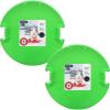 imageSuperio Round Saucer Snow Sleds for Kids and Adult Spiral Toddler Sled 26quot Avalanche Circle Jet Sled for Toddlers Age Plastic Sledding Disc Winter Snow Toys Fun for Kids and Adults 2PackGreen