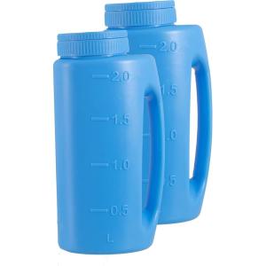 imageIce Melt Salt Spreader Handheld Shaker for Lawn Seed Salt Ice Melt Deicer Shaker 2 Liter Adjustable Hole Size Handy for Lawn Seed Salt To DeiceBlue 2Pack