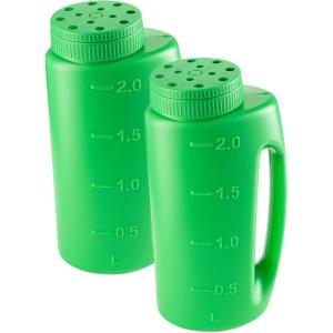 imageIce Melt Salt Spreader Handheld Shaker for Lawn Seed Salt Ice Melt Deicer Shaker 2 Liter Adjustable Hole Size Handy for Lawn Seed Salt To DeiceGreen 2Pack