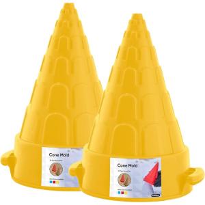 imageSnow Block Form Perforated Brick Mold  Red Sand Block Mold 11 Inch Kids Durable Outdoor Toys Winter Snow Fort Snow Castle Sand Box Beach Castle Sturdy and Well Designed By SuperioYellow Cone