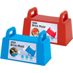imageSnow Block Form Perforated Brick Mold  Red Sand Block Mold 11 Inch Kids Durable Outdoor Toys Winter Snow Fort Snow Castle Sand Box Beach Castle Sturdy and Well Designed By SuperioRed and Blue Brick