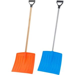 imageSuperio Kids Snow Shovel Plastic Small Shovel for Snow Removal with Wooden Handle Heavy Duty 12quot Blade Blue 2 PackBlueOrange