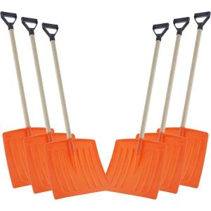 imageSuperio Kids Snow Shovel Plastic Small Shovel for Snow Removal with Wooden Handle Heavy Duty 12quot Blade Blue 2 PackOrange
