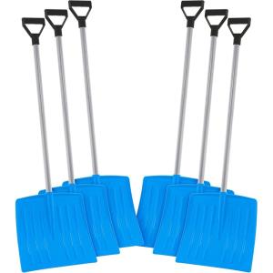 imageSuperio Kids Snow Shovel Plastic Small Shovel for Snow Removal with Wooden Handle Heavy Duty 12quot Blade Navy 6 PackBlue