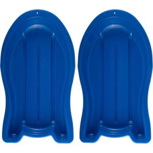 imageSuperio Pack of 2 Toboggan Snow Sleds for Kids and Adults 37quot Plastic Sleds with Pull Ropes and HandlesBlue