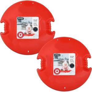 imageSuperio Round Saucer Snow Sleds for Kids and Adult Spiral Toddler Sled 26quot Avalanche Circle Jet Sled for Toddlers Age Plastic Sledding Disc Winter Snow Toys Fun for Kids and Adults 2PackRed