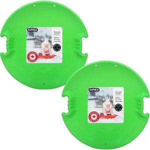 imageSuperio Round Saucer Snow Sleds for Kids and Adult Spiral Toddler Sled 26quot Avalanche Circle Jet Sled for Toddlers Age Plastic Sledding Disc Winter Snow Toys Fun for Kids and Adults 2PackGreen