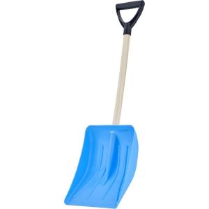 imageSuperio Small Snow Shovel for Car Portable Snow Shovel for Driveway Snow Removal Compact Scooper Shovel Snow Pusher for Stairs 9quot Heavy Duty Plastic Blade with Wood Handle 34quot 2 BlueBlue