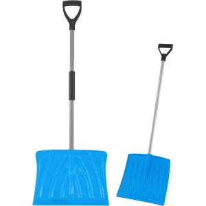 imageSuperio Snow Shovel for Driveway Stairs Car Snow Removel Scooper Shovel Snow Pusher Sturdy Heavy Duty Plastic with Wooden Metal Handle Blue DeepBlue2