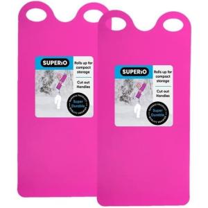 imageSuperio Snow Slider Mat Flexible Snow Sled Flying Carpet Roll up Sleds for Kids 36quot Lightweight Plastic Snowboard Sled2 PackPink