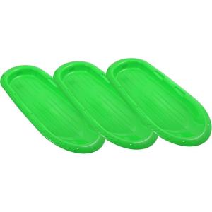 imageSuperio Toboggan Snow Sled for Kids and Adults 36quot and 48quot Heavy Duty Plastic Slider with Handles and Hole for Pull Ropes Kid and Adult Winter Fun 3 PackGreen48