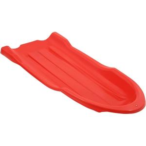 imageSuperio Toboggan Snow Sled for Kids and Adults 46quot Heavy Duty Plastic Open Back Slider with Handles and Hole for Pull Ropes Ropes Excluded Kid and Adult Winter Fun Red