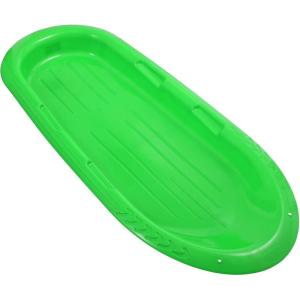 imageSuperio Toboggan Snow Sled for Kids and Adults Heavy Duty Plastic Slider with Handles and Hole for Pull Ropes Kid and Adult Winter FunGreen