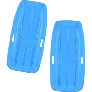 imageSuperio Toboggan Snow Sleds 35quot Long 2 Pack Toboggan Sled with 2 Handles and a Pull Rope Winter Snow Fun for Kids and AdultsBlue