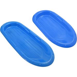 imageSuperio Toboggan Snow Sleds for Kids and Adults 2 Pack Heavy Duty Plastic Sliders with Handles and Hole for Pull Ropes Kid and Adult Winter FunBlue 3648