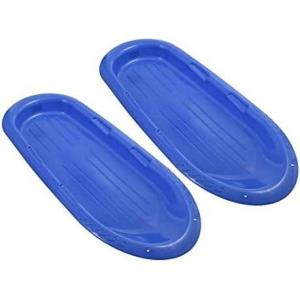 imageSuperio Toboggan Snow Sleds for Kids and Adults 2 Pack Heavy Duty Plastic Sliders with Handles and Hole for Pull Ropes Kid and Adult Winter FunBlue 48