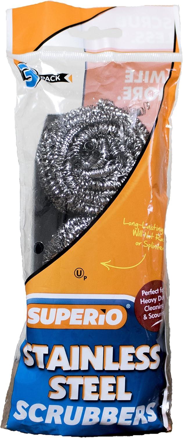 imageNylon Scouring PadsDish Scrubber for Dishes Pots and Stoves Durable Mesh Scourers for Tough Cleaning Nylon Dish Scrubbers Pack of 4 Assorted Colors by SuperioStainless