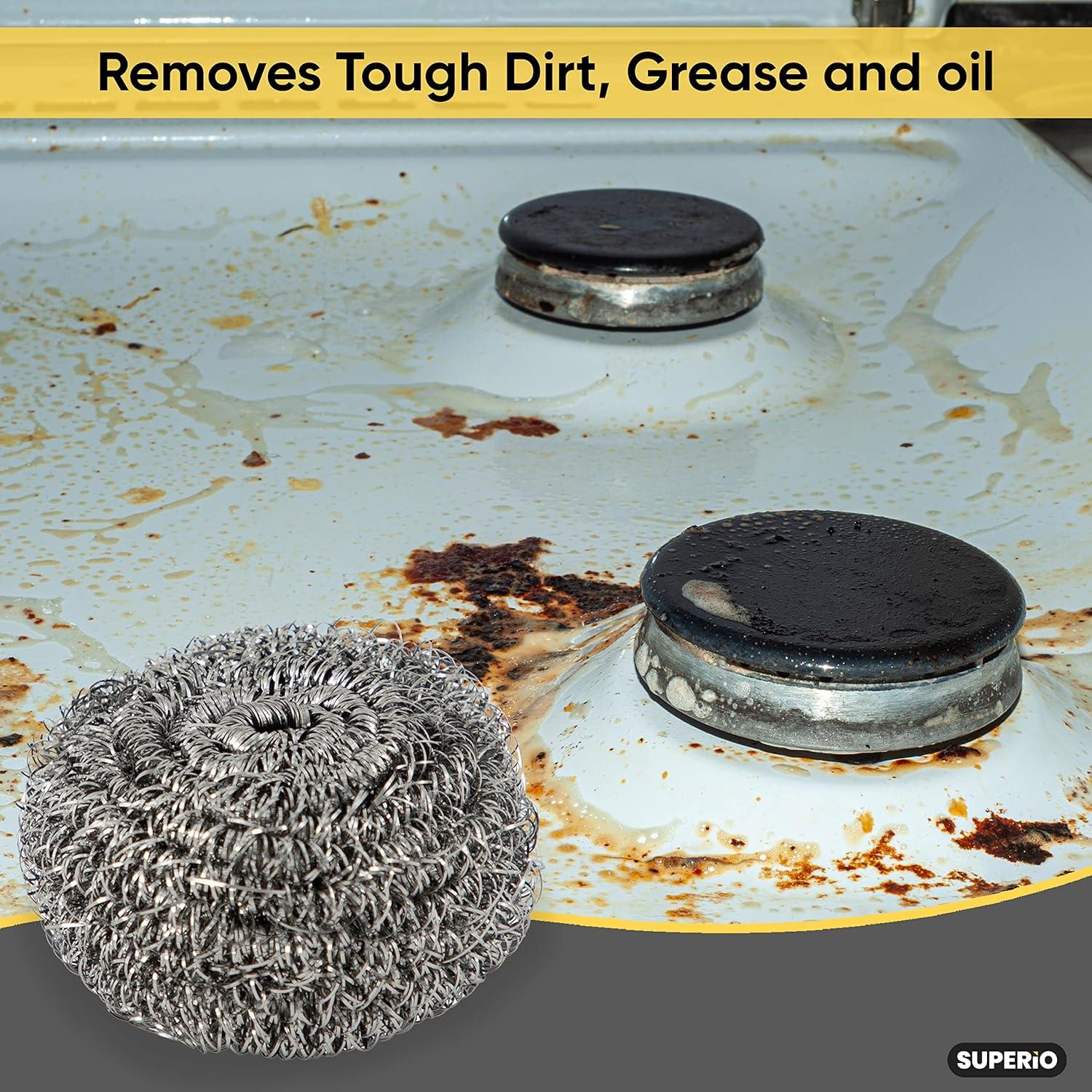 imageNylon Scouring PadsDish Scrubber for Dishes Pots and Stoves Durable Mesh Scourers for Tough Cleaning Nylon Dish Scrubbers Pack of 4 Assorted Colors by SuperioStainless