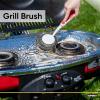 imageBBQ Grill Brush Bristle Free Stainless Steel Scrubber Cleaner Dishwashing Brush with Long Handle Great for Pots Pans Stove Cast Iron GasCharcoaland Electric Grills Griddle Blue SuperioRed