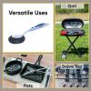 imageBBQ Grill Brush Bristle Free Stainless Steel Scrubber Cleaner Dishwashing Brush with Long Handle Great for Pots Pans Stove Cast Iron GasCharcoaland Electric Grills Griddle Blue SuperioBlue