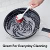 imageDish Washing Scrubber Vegetable Brush  Blue  White 2 Sided Bristles  Long Handle With Rubber Grip Non Scratch Kitchen and Bath Cleaning By SuperioRed