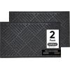 imageFront Door Mat 18quot x 30quot IndoorOutdoor Rubber Mat for Entrance Easy Clean Doormat Entryway Rug NonSlip Doormat Waterproof Low Pile Crosshatch Doormat for Patio Garage NaturalBlack