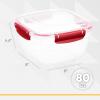 imageLarge Plastic Food Storage Container with airtight Lid for Pantry Fridge 10 Cup 80 Oz BPA Free Leakproof Sealed Container Microwave Dishwasher and Freezer Safe 25 QuartRed