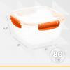 imageLarge Plastic Food Storage Container with airtight Lid for Pantry Fridge 10 Cup 80 Oz BPA Free Leakproof Sealed Container Microwave Dishwasher and Freezer Safe 25 QuartOrange