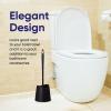 imageModern Toilet Brush and Holder Grey Toilet Bowl Scrub Brush with Storage Caddy Bathroom Cleaner by SuperioBlack