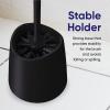 imageModern Toilet Brush and Holder Grey Toilet Bowl Scrub Brush with Storage Caddy Bathroom Cleaner by SuperioBlack