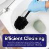 imageModern Toilet Brush and Holder Grey Toilet Bowl Scrub Brush with Storage Caddy Bathroom Cleaner by SuperioBlack