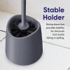 imageModern Toilet Brush and Holder Grey Toilet Bowl Scrub Brush with Storage Caddy Bathroom Cleaner by SuperioGray