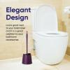 imageModern Toilet Brush and Holder Grey Toilet Bowl Scrub Brush with Storage Caddy Bathroom Cleaner by SuperioPurple