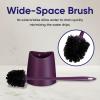 imageModern Toilet Brush and Holder Grey Toilet Bowl Scrub Brush with Storage Caddy Bathroom Cleaner by SuperioPurple