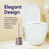 imageModern Toilet Brush and Holder Grey Toilet Bowl Scrub Brush with Storage Caddy Bathroom Cleaner by SuperioTaupe