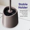imageModern Toilet Brush and Holder Grey Toilet Bowl Scrub Brush with Storage Caddy Bathroom Cleaner by SuperioTaupe