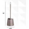 imageModern Toilet Brush and Holder Grey Toilet Bowl Scrub Brush with Storage Caddy Bathroom Cleaner by SuperioTaupe