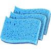 imageNonScratch Cellulose Sponge Kitchen Scrub Sponge with Scouring Pad Set Good for NonStick Cookware Frying Pan Pot Counter Top Sink Scrubbing Kitchen Scrubbers Pack of 1 RedPinkBlue