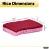 imageNonScratch Cellulose Sponge Kitchen Scrub Sponge with Scouring Pad Set Good for NonStick Cookware Frying Pan Pot Counter Top Sink Scrubbing Kitchen Scrubbers Pack of 1 RedPinkRed