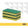 imageNonScratch Cellulose Sponge Kitchen Scrub Sponge with Scouring Pad Set Good for NonStick Cookware Frying Pan Pot Counter Top Sink Scrubbing Kitchen Scrubbers Pack of 1 RedPinkGreen