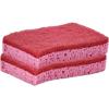imageNonScratch Cellulose Sponge Kitchen Scrub Sponge with Scouring Pad Set Good for NonStick Cookware Frying Pan Pot Counter Top Sink Scrubbing Kitchen Scrubbers Pack of 1 RedPinkRed